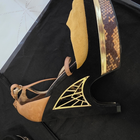 Sam Edelman Brown and Yellow Platform Sandals - Picture 3 of 7